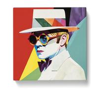Elton John Suprematism Canvas Wall Art Print 20x20 Inch | Ready to Hang, Gallery Wrapped, Fade-Resistant Inks, Securely Packaged, UK Made