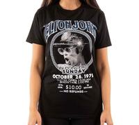 Elton John T Shirt Diamante in Concert Logo Official Unisex Black S