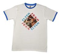 Elton John T Shirt Piano Diamond Logo Official Unisex White Ringer XXL