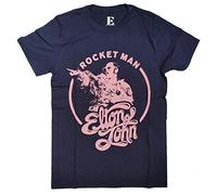Elton John T Shirt - Rocketman Retro Circle Pink 100% Official-l