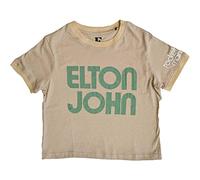 Elton John Women's Crop Top T Shirt Retro Text Logo Official Sand Ringer