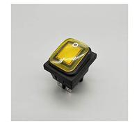 ELTOX Rocker Switch KCD4 20A/250V 4 Pin DPST IP67 Sealed Waterproof Rocker Switch with LED 12V 24V 110V 220V 30x22 (Color : Giallo, Size : 4 Pin)