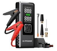 ELTPOWER Jump Starter Power Pack with 145PSI Air Compressor,12V Portable Car Battery Jump Starter Booster (7.0L Petrol/4.5L Diesel),Car Starter Power Bank with Jump Leads,LCD Screen,Emergency Light