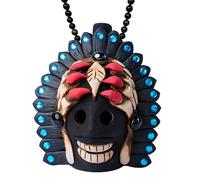 ELTRICOLOR Aztec Death Whistle - Loud Terrifying Sound Aztec Whistle 125 DB - Black Gold Obsidian Necklace - Silbato Muerte Azteca Hecho en México