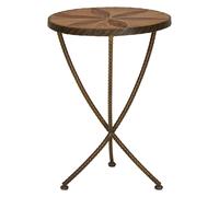 eltro small wooden side table with antique brass legs in brown