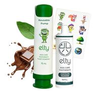 Elty™ Chocolate Milkshake Toothpaste -Natural, Fluoride-Free, Refillable with Hydroxyapatite, Remineralising, Co-Designed with Dentist.Toxic Free Oral Care, 2+Years, UK Made,75ml, incl. Reusable Pump