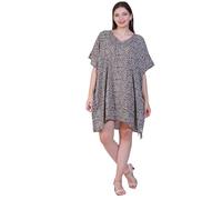 Elu Kaftan Dresses for Women - Moomoo/Mumu Afghan Dress Boho Caftan Beach Coverups Maxi, Leopard Animal 12, Free