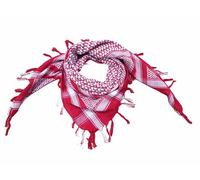 Elu Shemagh Scarf Men - Women /100% Cotton Military Shemagh Keffiyeh Scarf Arafat Tactical Desert Rave Bandana Head Wrap, Red White Jacquard