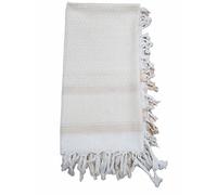 Elu Shemagh Scarf Men - Women /100% Cotton Military Shemagh Keffiyeh Scarf Arafat Tactical Desert Rave Bandana Head Wrap, White Tan Jacquard