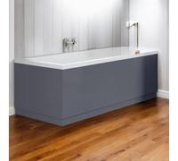 Eludora Akka Bath Panel Front is Waterproof and Durable -Bath Panel Front has Nord Design with 1700mm Wide Size - High Quality PVC Material -Dark Grey