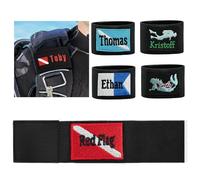 ELULAE Personalized Dive Name Tag for BCD, Custom Embroidered Dive Flag, Scuba Identification Tags for Scuba Divers, Diving Instructors, Divemasters, and New Diving Students, Dive Club Birthday Gifts