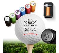 ELULAE Personalized Large Golf Ball Stamp - 20 mm Logo, with Metal Storage Case, Custom Name or Logo, Reusable Golf Ball Marking, Gifts for Golf Lovers, Golfers, Dad, Husband, Men's Golf Accessories