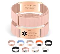 ELULAE Personalized Medical Alert Bracelet for Men & Women, Magnetic Silicon Customized Emergency ID Bracelet, Adjustable Waterproof, Engraved Medic Info Wristband for Autism Allergy Diabetes Epilepsy