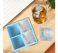 ELULAE Personalized Monogrammed Ice Cubes, Custom 2 inch Whiskey Rocks, Food Grade Silicone Mold with Lid, for Wedding, Home Bar, Gifts for Dad, Husband,Whisky Lover, Cocktail Lover, Bartender
