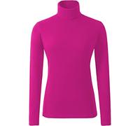 ELUM Ladies Polo Roll Neck Tops Long Sleeve Turtle Neck Plain Jumpers for Women Top T Shirts UK Plus Size 8 10 12 14 16 18 20 22 24 26 Fuchsia