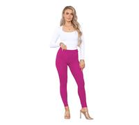 Elum Women's Plain Stretchy Soft Leggings with Elasticated Waistband Fuchsia