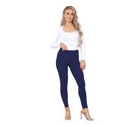 Elum Women's Plain Stretchy Soft Leggings with Elasticated Waistband Navy