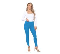 Elum Women's Plain Stretchy Soft Leggings with Elasticated Waistband Turquoise