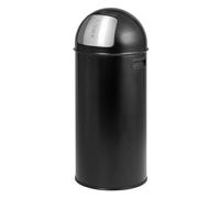 Eluno 25L Retro Push Waste Bin, Black, Sheet Steel, Kitchen Waste Bin, Trash Can