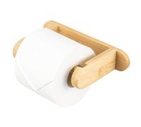 eluno Bamboo Toilet Roll Holder in Natural Design, Toilet Roll Holder, Toilet Paper Holder, Toilet Roll Holder, Paper Holder, for Gluing with 3M Adhesive or for Drilling