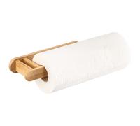 eluno Bamboo Wall Mounted Kitchen Roll Holder Natural Design Wall Roll Holder for Countertop Kitchen Paper Towel Stick or Drilling