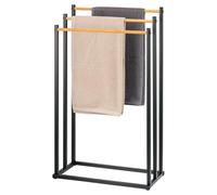 eluno Freestanding 3 Bar Towel Rack Bamboo (black)