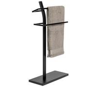 eluno Matt Black Metal Freestanding Modern Towel Rack Bathroom Accessory for Shower Towels Bath Towel Holder with 2 Towel Bars