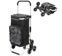 eluno OKEL Folding Hand Trolley with 2 Cooling Compartments, 50L Capacity, Black