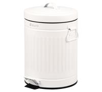 eluno Vintage Cosmetic Bin, 5 Litre, Pedal Bin with Removable Plastic Inner Bucket (White)