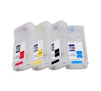 ELUPNMF 130ML 4Colors Refillable Ink Cartridge With Chip Compatible With Designjet T730 T830 HP728 T730 T830 Plotters