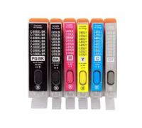 ELUPNMF 5 Color Refillable Ink Cartridge Compatible With PGI-650 CLI-651 Compatible With MG5460 MG5560 MG6360 MG6460 MG7160 MX926 MX726 IP7260(6Color 1set)