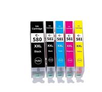 ELUPNMF Compatible Ink Cartridge Replacement 5-Pack Compatible With PGI-580XXL CLI-581XXL PGBK BK C M Y(1 SET)
