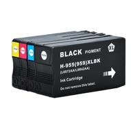 ELUPNMF Compatible Ink Cartridge Set Compatible With 955 955XL 4 Color Compatible With OfficeJet Pro 7740 8210 8216 8710 8715 8716 8717 8720 8725 8727(1 set 4 Colors)