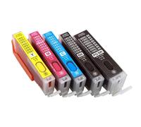 ELUPNMF PGI-250 CLI-251 Compatible Refillable Ink Cartridge Set Compatible With MG5420 MG5422 MG5520 MG6320 MG6420 MG7120 IP7220 MX722 MX922(5Color 1set)