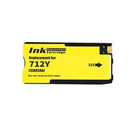 ELUPNMF Vilaxh Compatible Ink Cartridge Compatible With 712 XL 3ED71A 3ED67A Compatible With DesignJet T210 T230 T250 T630 T650 Printers(Y)