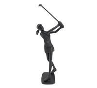 Elur Golfer Lady Ornament, Cast Iron, Mocha, 29cm