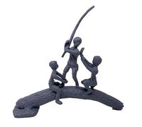 Elur Huckleberry Boys Ornament, CAST IRON, Grey Shimmer, 19cm