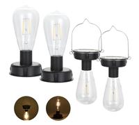 ELUTENG 4 Pack Solar Camping Light Bulb, 8cm IP55 Waterproof Lantern Solar Light Replacement Top Bulbs, Replaceable Photovoltaic Charging Panels for Pathway, Patio, and Yard Lights