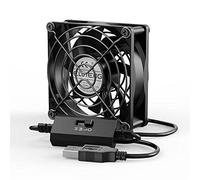 ELUTENG 80mm USB Fan 5V with L/M/H 3 Adjustable Speed, USB PC Computer Fan 80mm Electronic Cooling Fan 2900RPM with Metal Grill for Laptop/TV Box/AV Cabinet/PS4/Router
