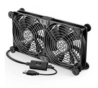 ELUTENG Computer Fan 120mm Dual Row 2 in 1 with 3 Adjustable Speed USB PC Fans 5V Electronics USB Cooling Fan with 8 Shock-Absorbing Feet for Cabinet/Router/PS5/Laptop/TV Box