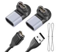 ELUTENG Garmin Watch Charger 2Pcs with Type-C Charger Adapter 3.3ft USB Charging & Data Transfer Cord for Garmin Instinct 2 Solar/Fenix 5/6/7X/7/6X/Venu 2 Plus/EPIX/Forerunner 955 255