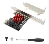 ELUTENG PCI-E to SATA Adapter 4 Port PCIe Expansion Card 6Gbps SATA 3.0 Controller PCI Express Controller Card with Low Profile Bracket for Windows/Linux