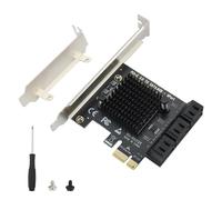 ELUTENG PCIe X1 SATA Expansion Card 6 Ports 6Gbps PCI-E to SATA 3.0 Adapter for X1/X4/X8/X16 Slot PCI Express Controller Card with Low Profile Bracket Compatible with Windows 10/7/8/XP/Vista/Linux