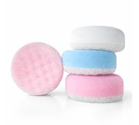Eluto Exfoliating Bath Sponge - 4 x Assorted Colors - Double-Sided Shower Loofah Body Scrubber for Gentle Exfoliation, Deep Cleansing & Massage - Durable Bath Sponges for Men, Women & Kids