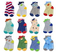 ELUTONG Toddler Baby Grip Socks-Cute Kid's Non Slip Socks-12 Pairs Of Baby’s Socks Suitable Baby Kids Aged 3-5 Years