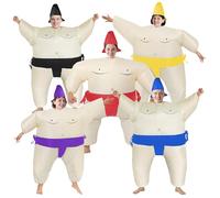 eLUUGIE 5 Packs Sumo Inflatable Costume Full-Body Sumo Wrestler Suit Adult Blow up Costume for Birthday/Halloween/Carnival