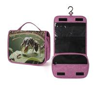 ELUZZIZUT Ant Line Toiletry Bag with Hanging Hook Large Travel Cosmetic Organizer Waterproof Portable Makeup Storage Multiple Compartments Bag for Men Women Bathroom