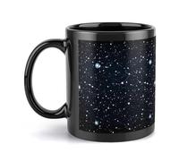 ELUZZIZUT Ceramic Mug 11 Oz Coffee Mug with Handle Unisex Tea Cup Constellations And Stars Pattern Gift for Office Home Kitchen Enthusiasts