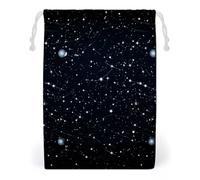 ELUZZIZUT Drawstring Storage Bag Reusable Gym String Bags Constellations And Stars Pattern Sports Cinch Sack for Swimming Beach Travel