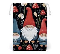 ELUZZIZUT Drawstring Storage Bag Reusable Gym String Bags Cute Gnomes Sports Cinch Sack for Swimming Beach Travel